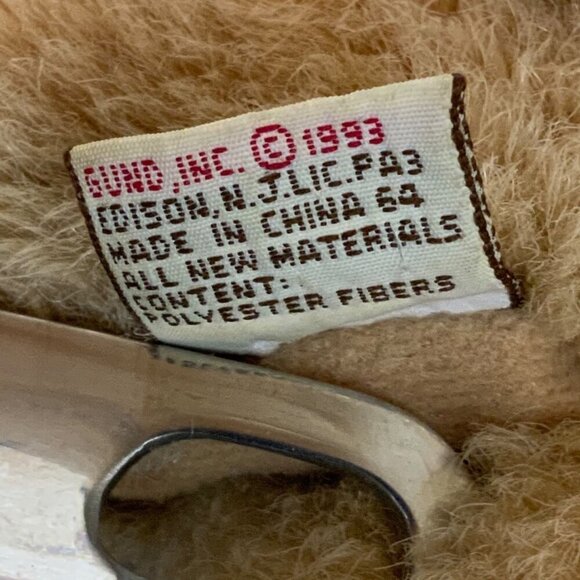 Vintage Gund 1993 Bunny Rabbit Plush Hand Puppet Toy Beige Learning Pretend Play - Picture 7 of 7